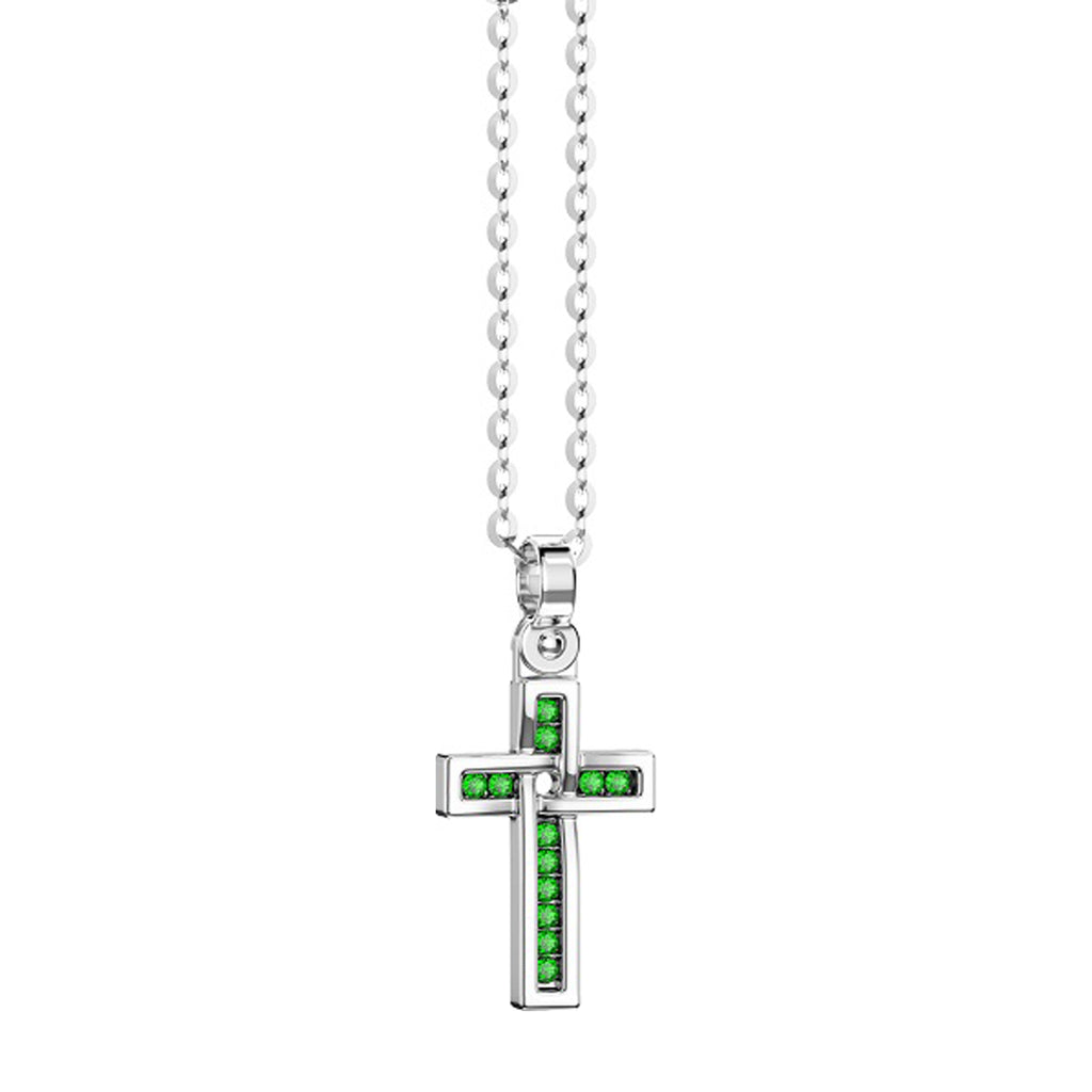 Collana Zancan Argento 925 Rodiato e Spinelli Verdi ESC216-VE