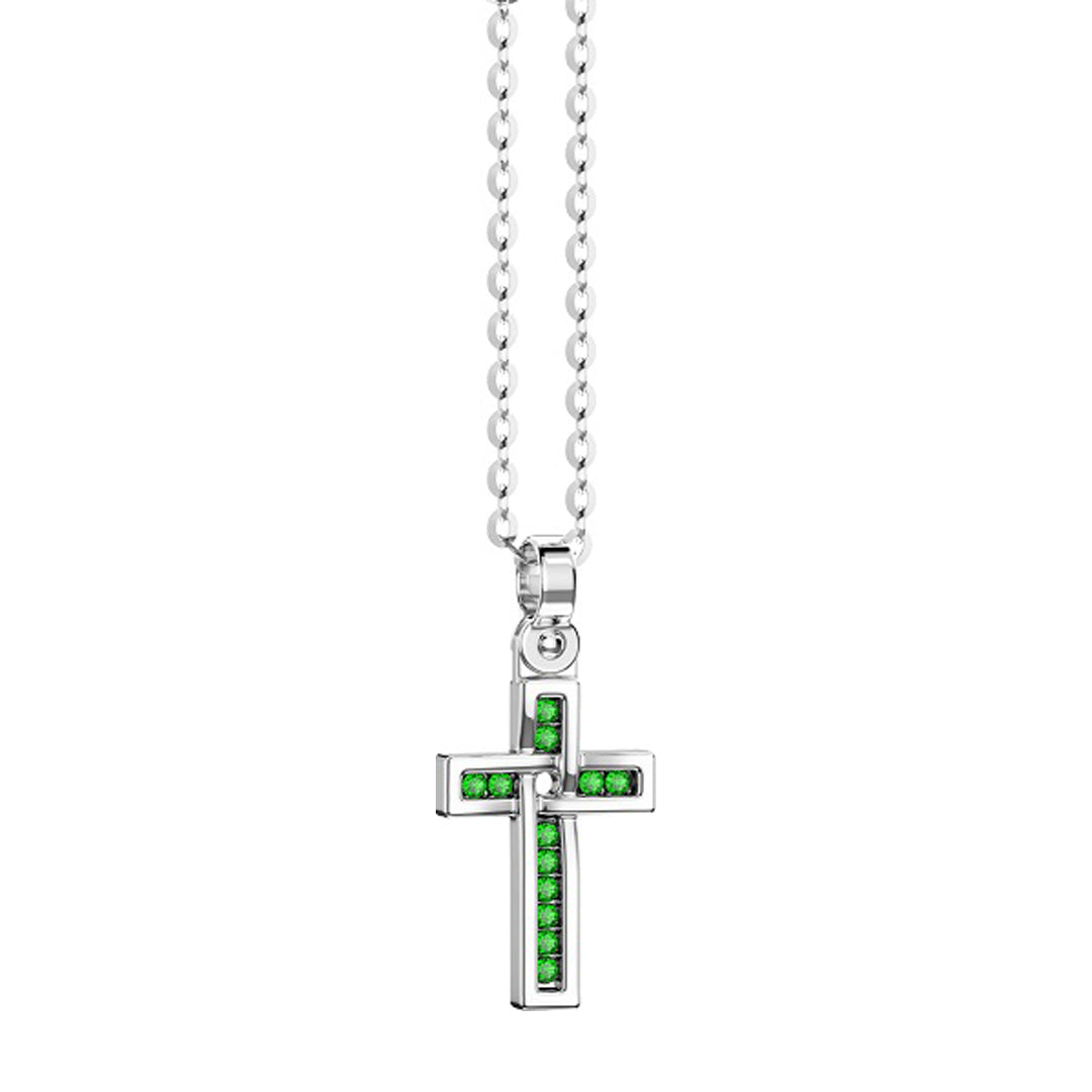 Collana Zancan Argento 925 Rodiato e Spinelli Verdi ESC216-VE