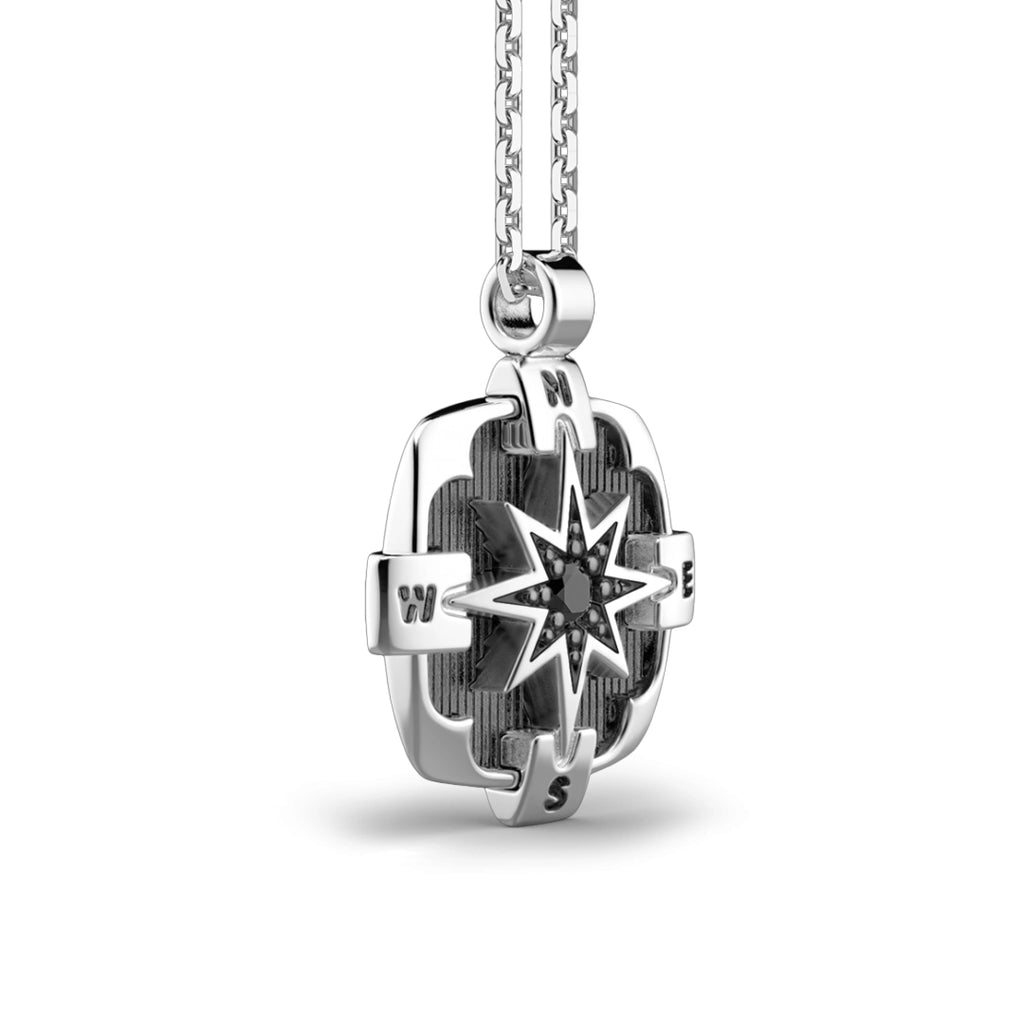 Collana Zancan Argento 925 Rosa dei Venti e Spinello Nero EXC548