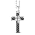 Collana Gioiello Argento 925‰ Croce e Pietre Nere Zancan ESC011