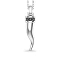 Collana Zancan Cornetto Argento Pietre Naturali Nere ESC186-NE