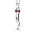 Collana Zancan Cornetto Argento Pietre Naturali Rosse ESC186-RO