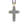 Collana Zancan Croce Titanio Doratura e Diamanti Bianchi ETC251G