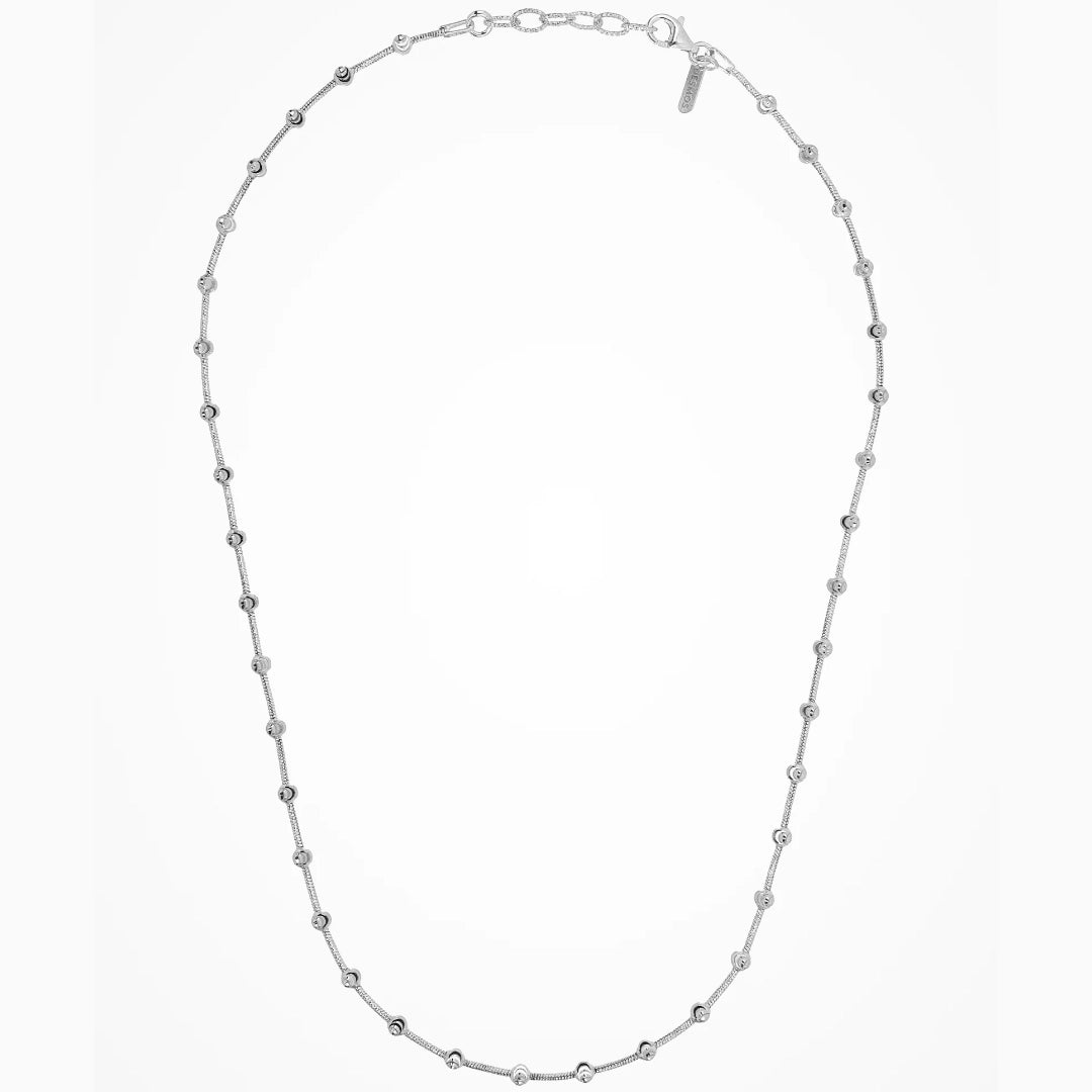 Desmos Sfera Collana Argento Rodiato Bianco