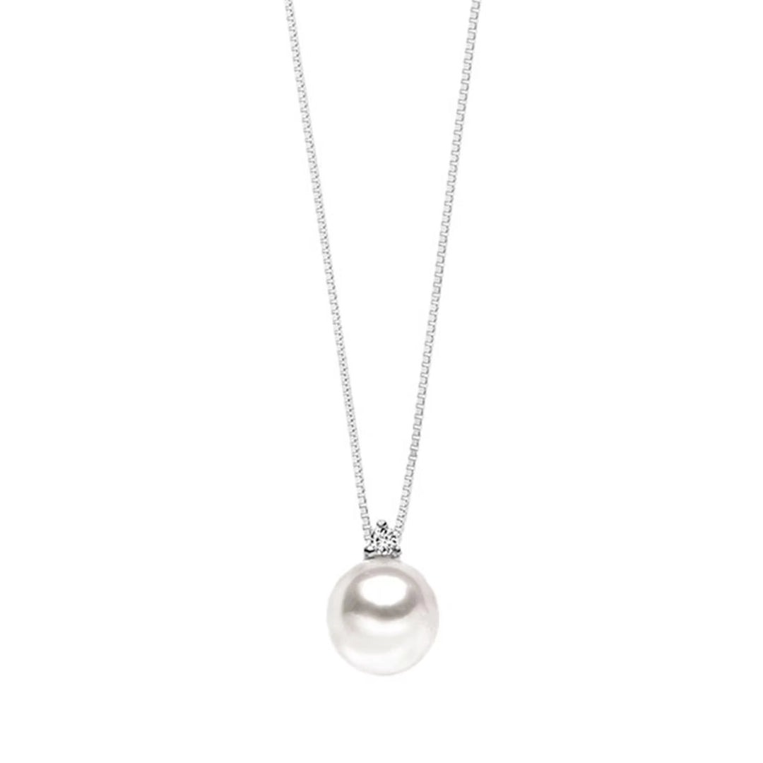 Girocollo Easy Basic Perla Oro e Diamante Comete Gioielli GLP 434