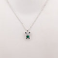 Girocollo Gioiello Orsetto Argento 925‰ Zircone Verde Gioielleria Sanetti GLGS031