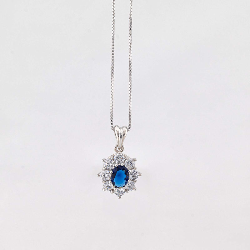 Girocollo Gioiello Argento 925‰ Zirconi Bianchi Zaffiro Gioielleria Sanetti GLGS11Z