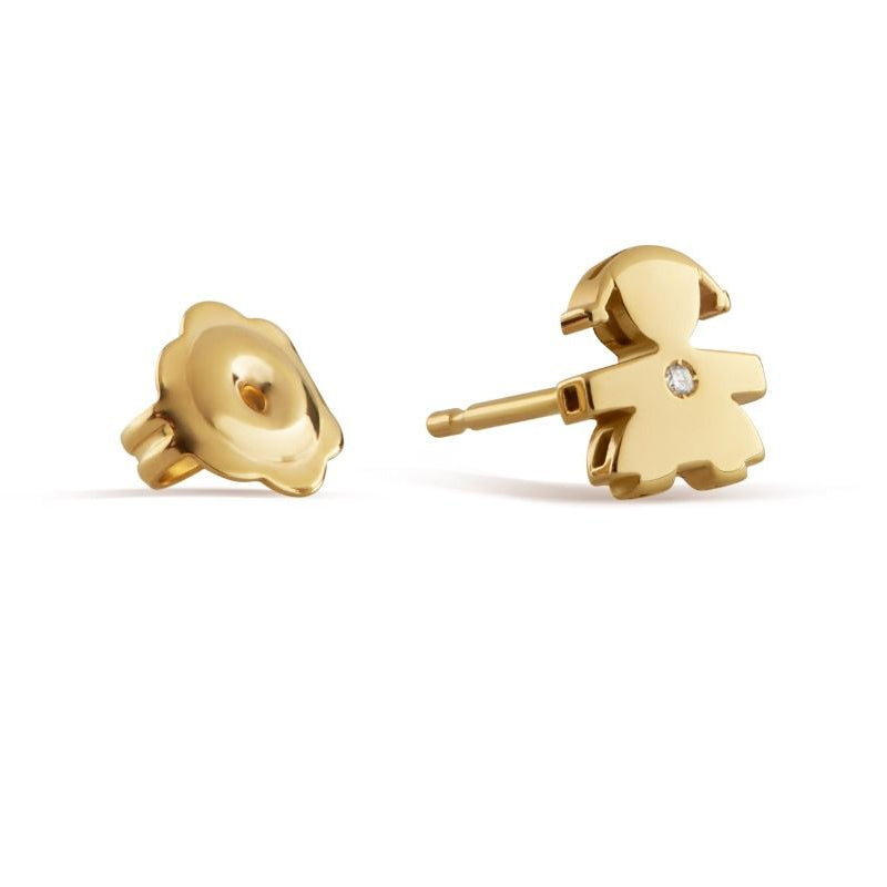 Mono Orecchino Le Perle Bimba Oro Giallo 375‰ Diamante LeBebé LBB817