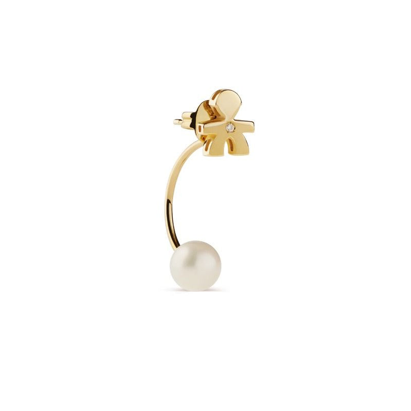 Mono Orecchino Le Perle Bimbo Oro Giallo 375‰ Diamante LeBebé LBB812