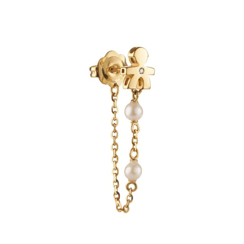 Mono Orecchino Le Perle Bimbo Oro Giallo 375‰ Diamante LeBebé LBB838