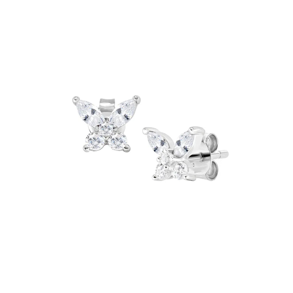 Orecchini a Lobo Petali Bianchi in Argento EBUTBBB