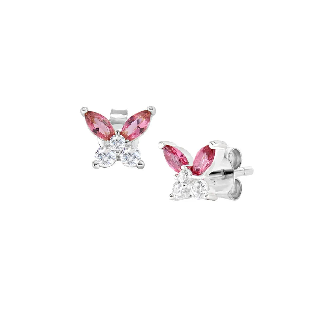 Orecchini a Lobo Petali Rosso Ciliegia in Argento EBUTBBCI