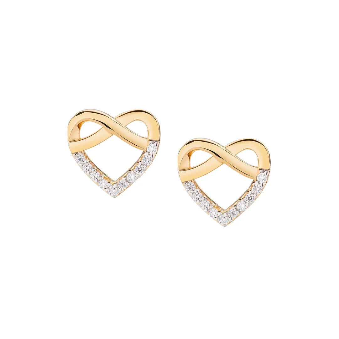 Orecchini Amen Cuore in Argento 925 Dorato con Zirconi EHIGBZ