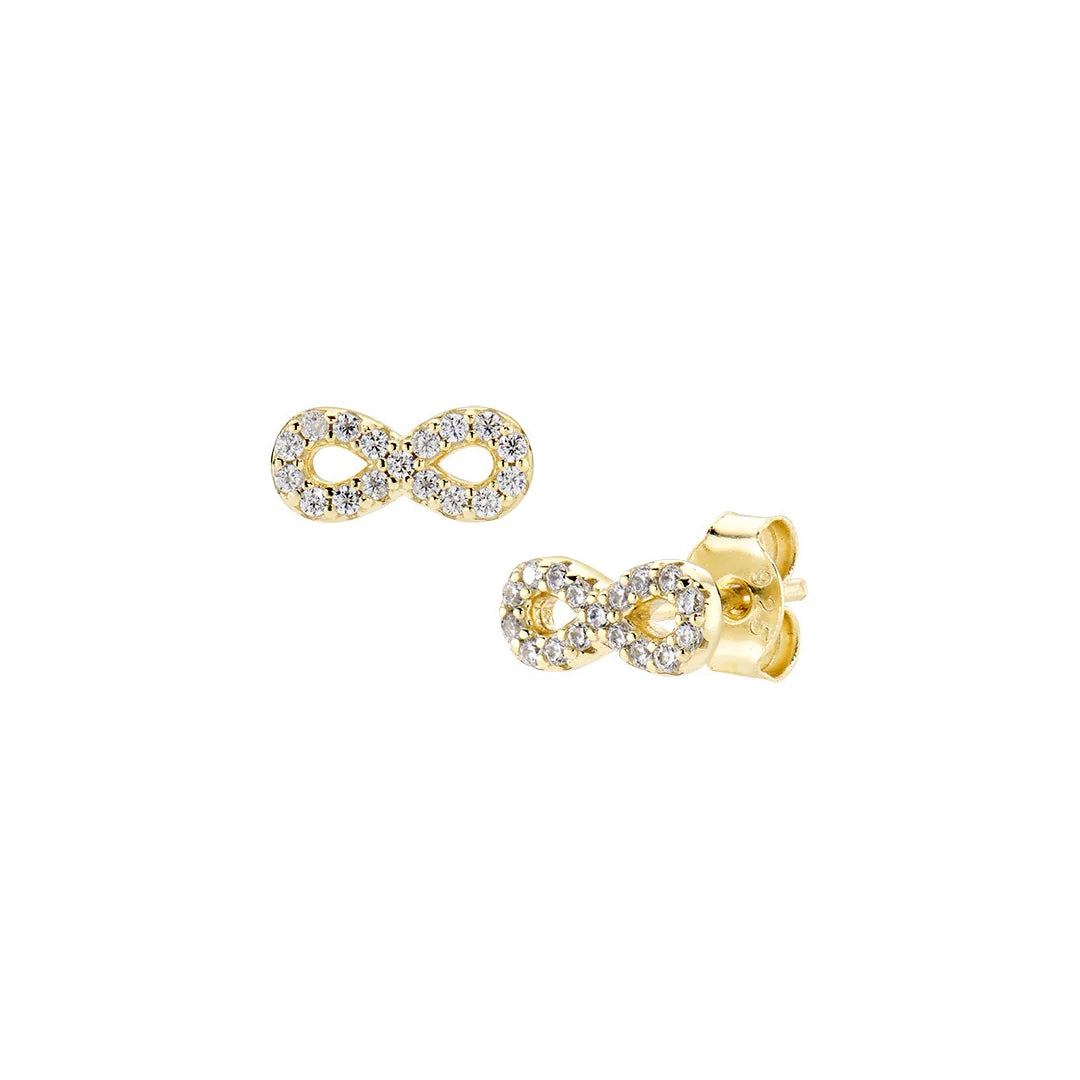 Orecchini Amen Mini Infinito Pavé Argento 925 Dorati ORINPGBZ3