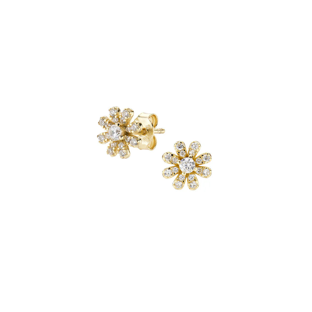 Orecchini Amen Mini Margherita Pavé Argento 925 Dorati ORFIPGBZ3