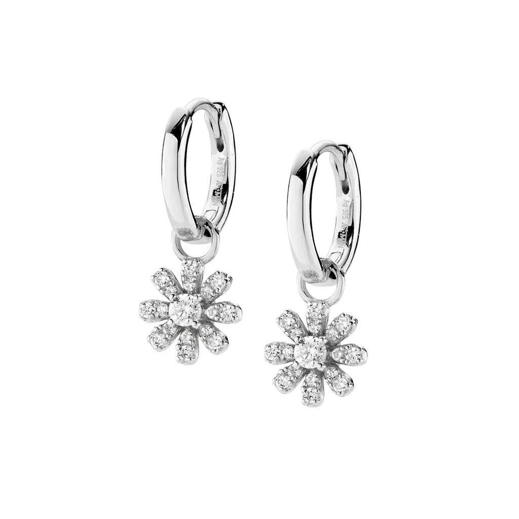 Orecchini Amen Pendenti Mini Margherita Pavé Argento 925 ORFIPBBZ1