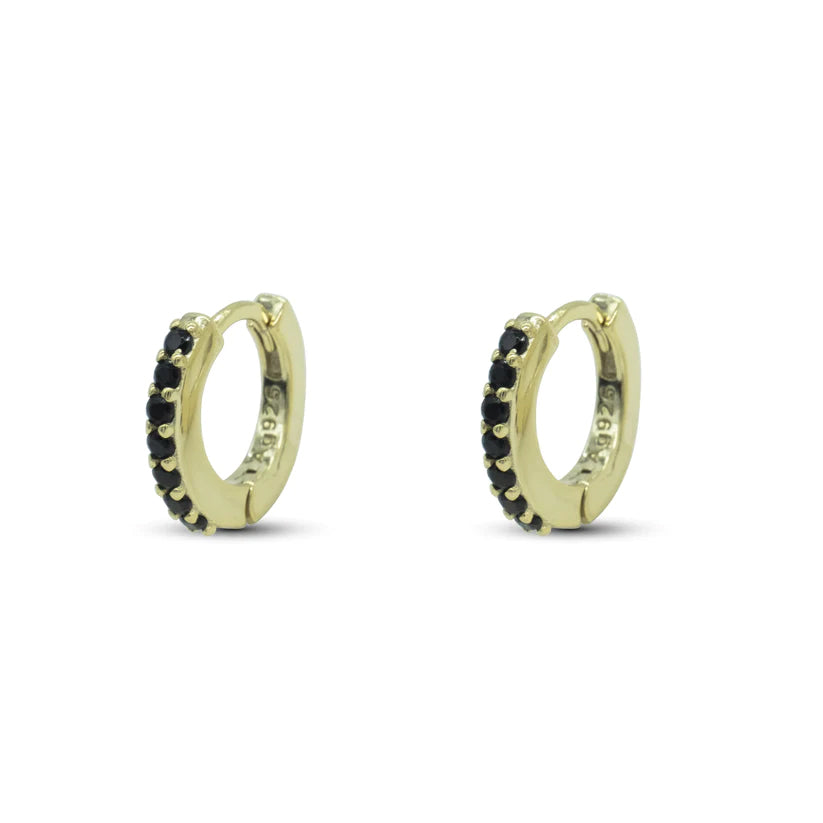Orecchini Argento 925‰ Giallo Zirconi Neri Diludò ORDLON