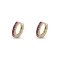 Orecchini base rosa cristalli rossi in Arg. 925 - ET1RR