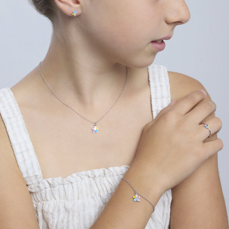 Orecchini Bambino Fiorellino Argento 925‰ Mabina Gioielli 563695