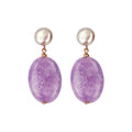 Orecchini Bronzallure in Lega Golden Rosé con Ametista Lavanda e Perle Rosa WSBZ02158.LAVENDER