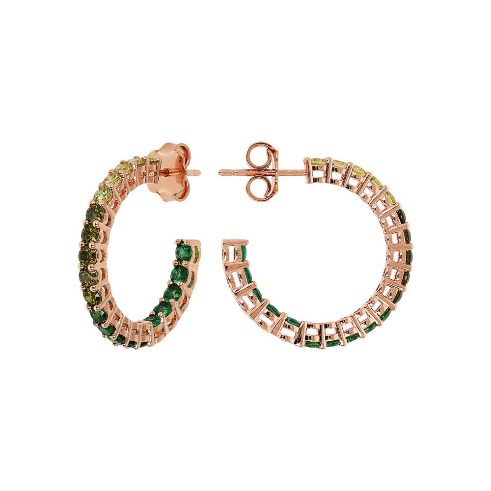 Orecchini Bronzallure Cerchio con Zirconi Verdi WSBZ02119.GREEN