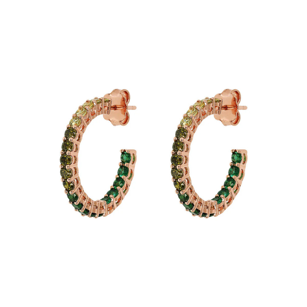 Orecchini Bronzallure Cerchio con Zirconi Verdi WSBZ02119.GREEN