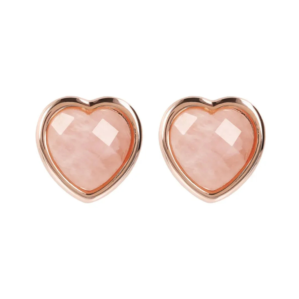 Orecchini Bronzallure Cuore Quarzo Rosa WSBZ01563.RQ
