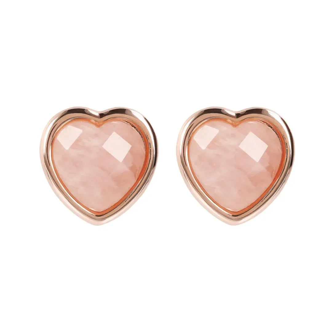 Orecchini Bronzallure Cuore Quarzo Rosa WSBZ01563.RQ