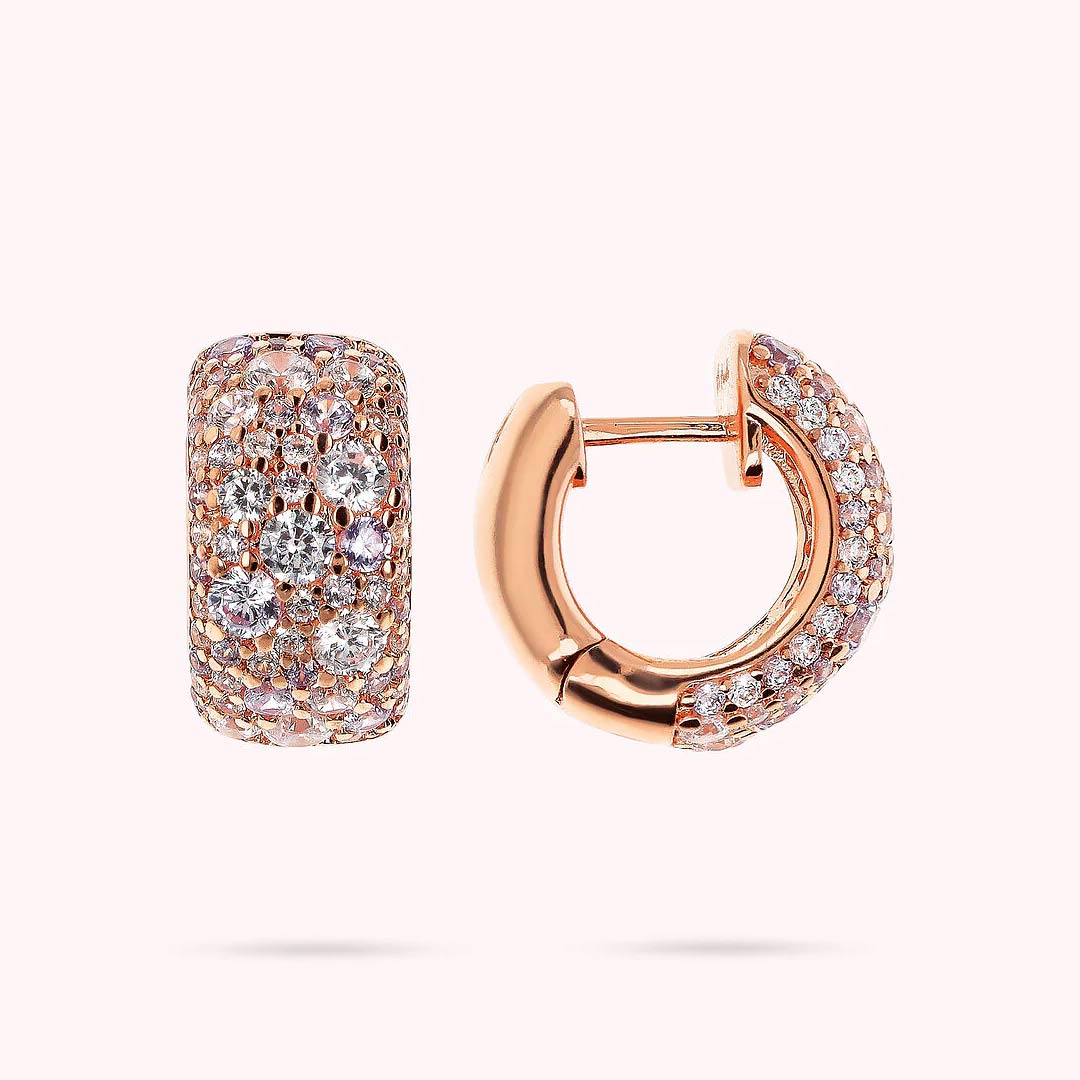 Orecchini a Cerchio in Pavé di Cubic Zirconia WSBZ02371WHI-CZ