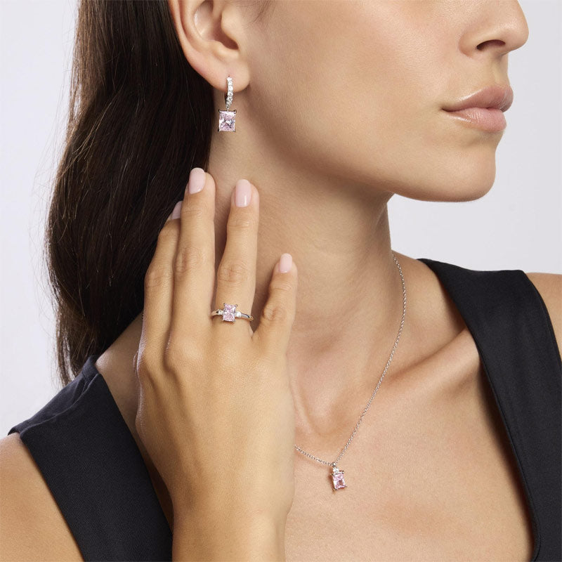 Orecchini Cerchio Zircone Rosa Princess Desiderio Infinito Mabina Gioielli 563722