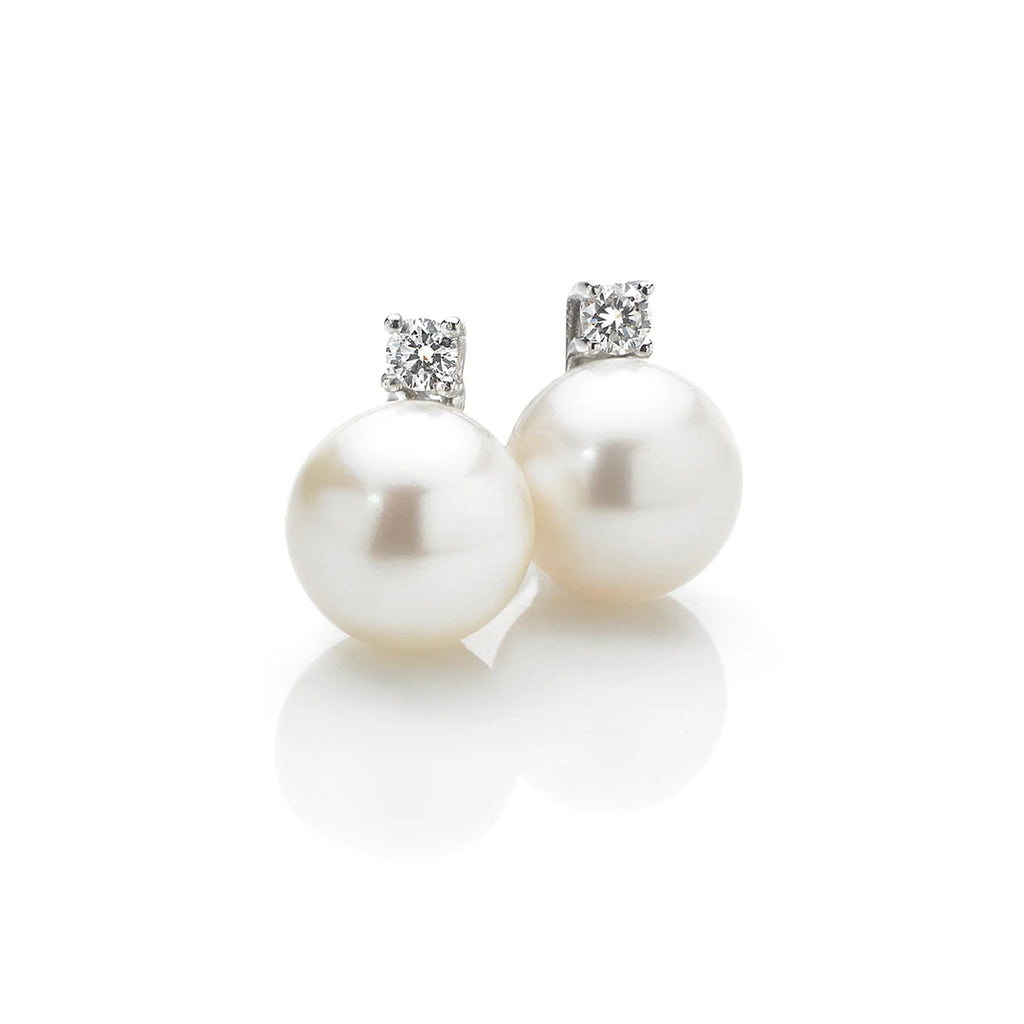 Orecchini Comete Oro Bianco 18k Perle Diamanti ORP 561