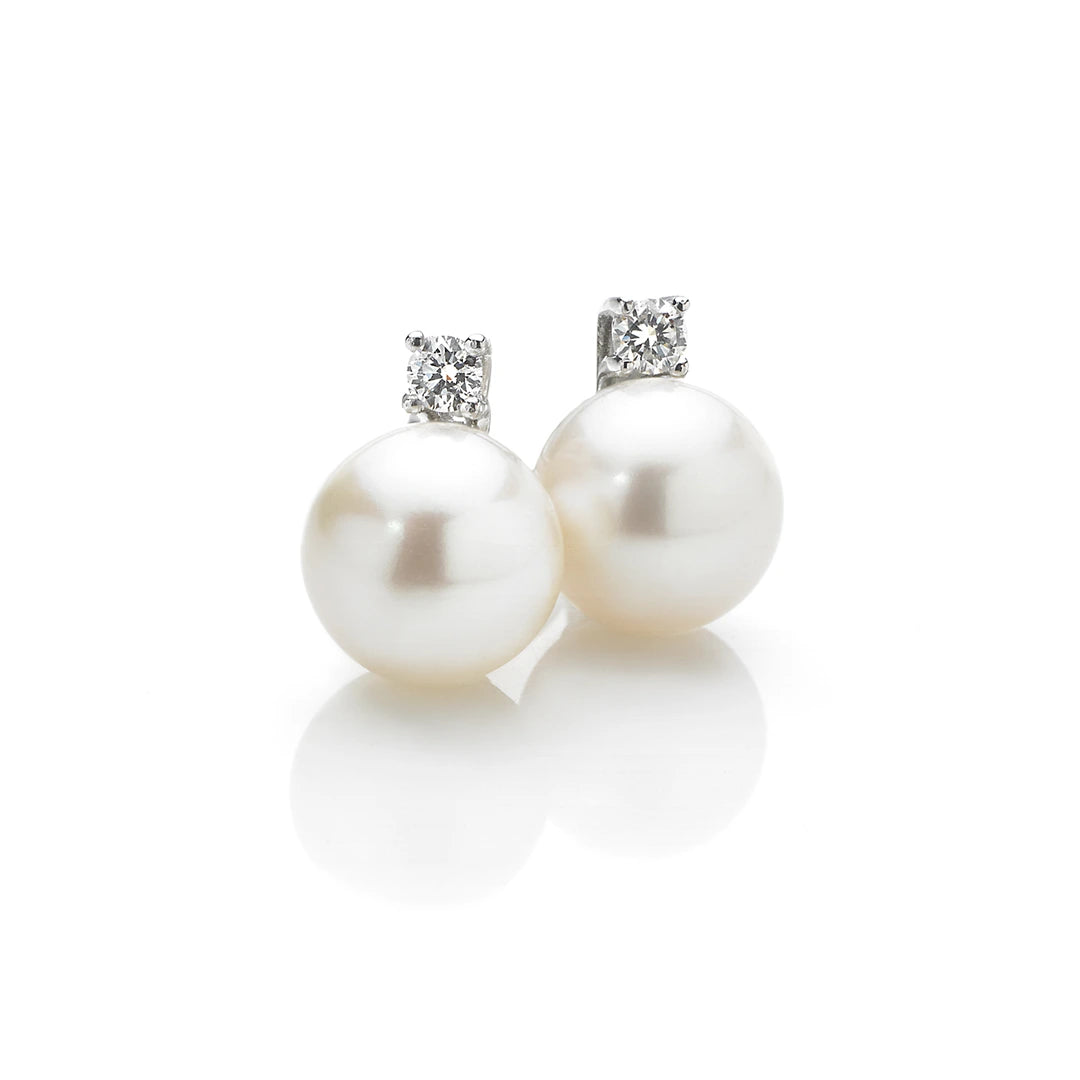 Orecchini Comete Oro Bianco 18k Perle Diamanti ORP 561