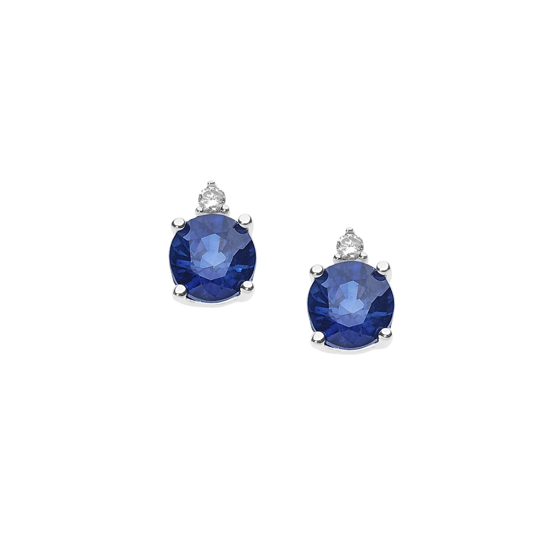 Orecchini Comete Storia di Luce Oro Bianco 18kt Diamanti Zaffiri Blu ORB 880
