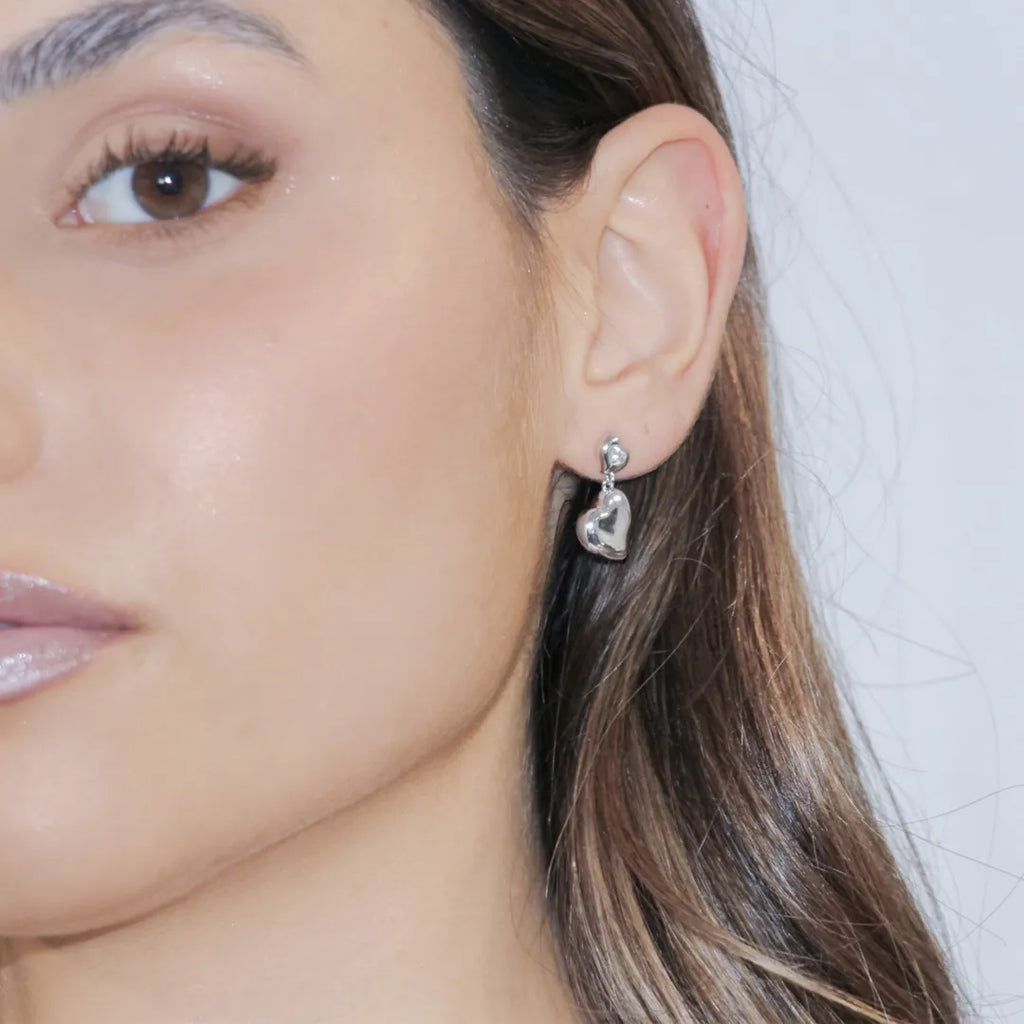 Orecchini Cuori Gemelli con Zircone in Argento ORHBOLIBBZ