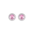Orecchini Diamond con Zircone tondo Rosa ELUBOBBROZ