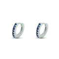 Orecchini Dilvdò Hoop Ring Argento Zirconi Blu