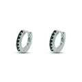 Orecchini Dilvdò Hoop Ring Argento Zirconi Neri