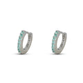 Orecchini Dilvdò Hoop Ring Argento Zirconi Paraiba