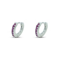 Orecchini Dilvdò Hoop Ring Argento Zirconi Rubino