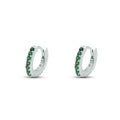 Orecchini Dilvdò Hoop Ring Argento Zirconi Verdi
