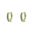 Orecchini Dilvdò Hoop Ring Dorato Zirconi Turchese