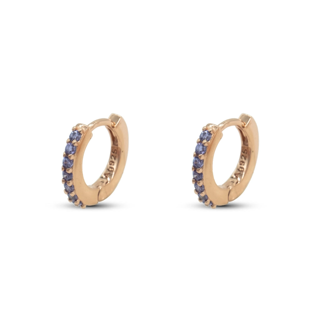 Orecchini Dilvdò Hoop Ring Rosè Zirconi Lavanda