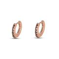 Orecchini Dilvdò Hoop Ring Rosè Zirconi Marroni