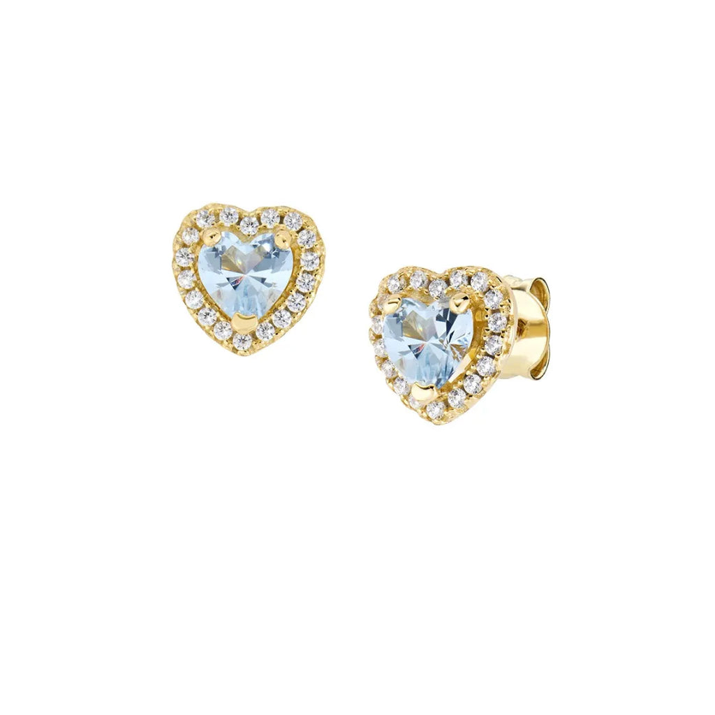 Orecchini Dolce Cuore Acquamarina in Argento Dorato ETICUGACZ