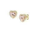 Orecchini Dolce Cuore Rosa Morganite in Argento Dorato ETICUGMOZ