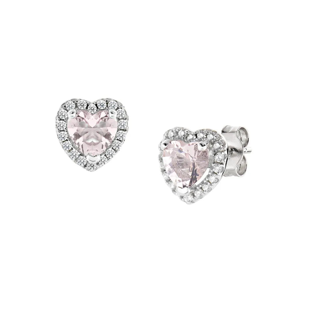 Orecchini Dolce Cuore Rosa Morganite in Argento ETICUBMOZ