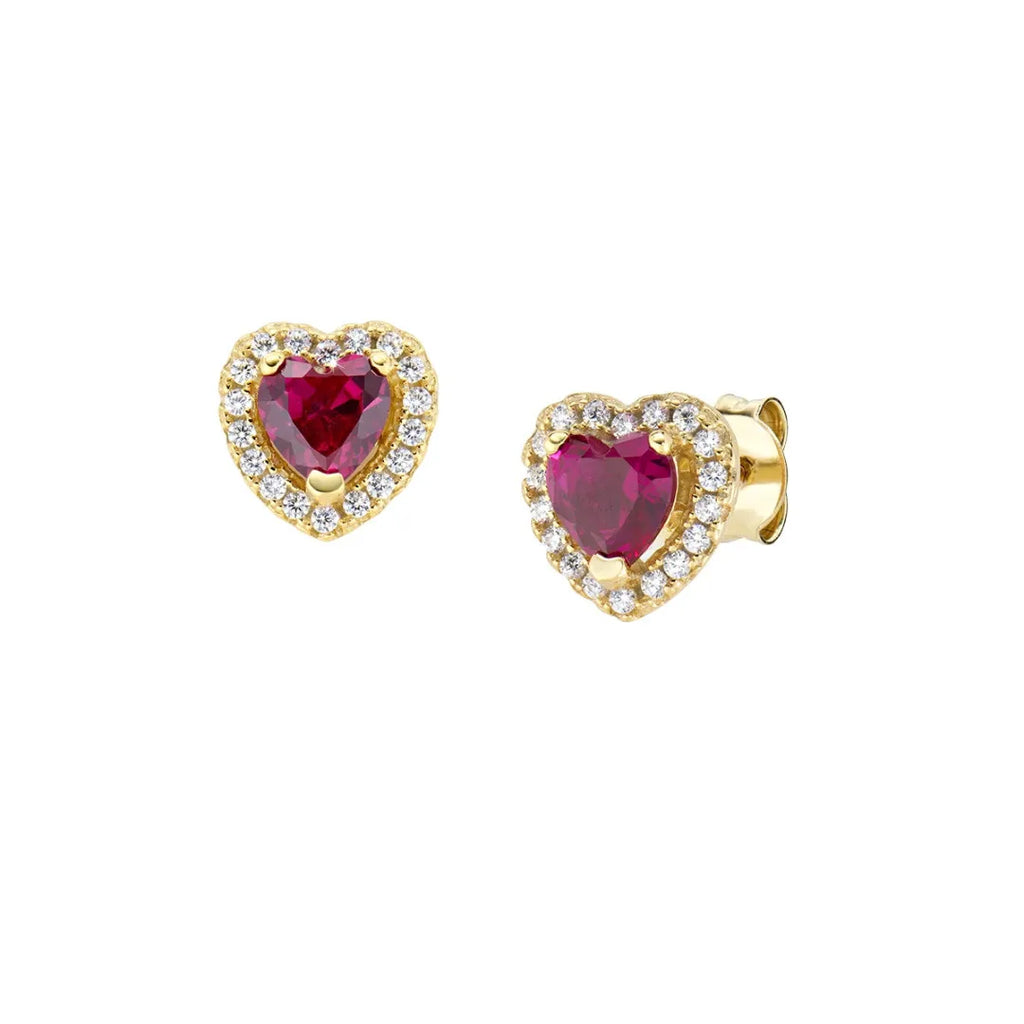 Orecchini Dolce Cuore Rubino in Argento Dorato ETICUGRZ