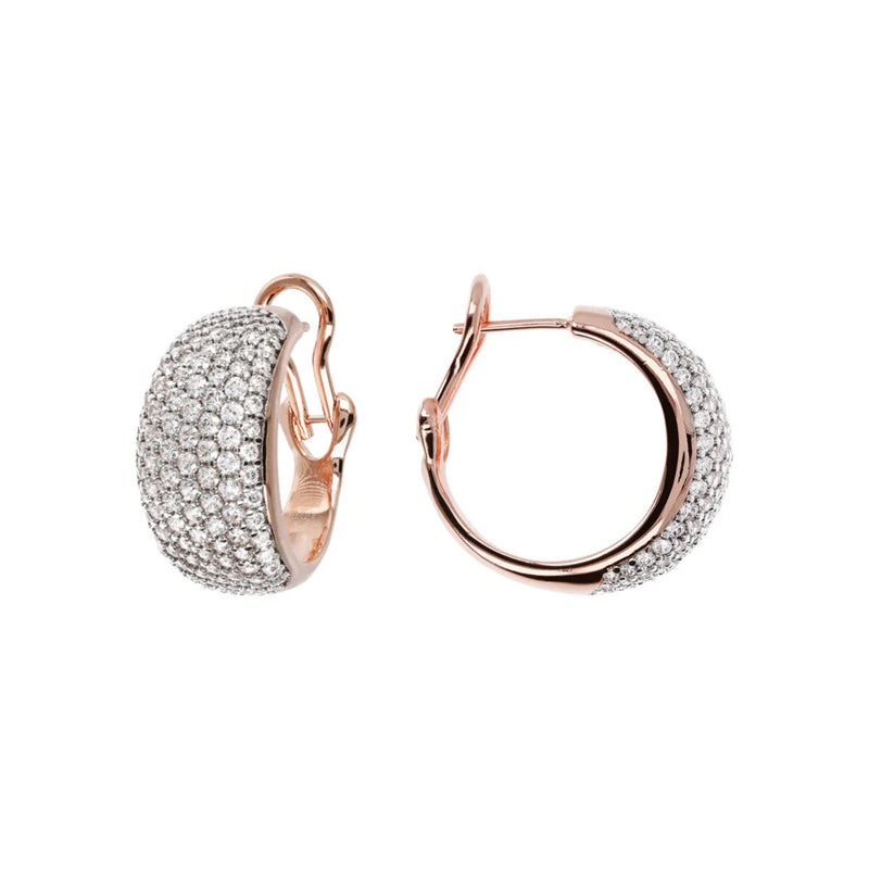 Orecchini Gioiello Cerchio Bombati Cubic Zirconia Bronzallure WSBZ01403.W