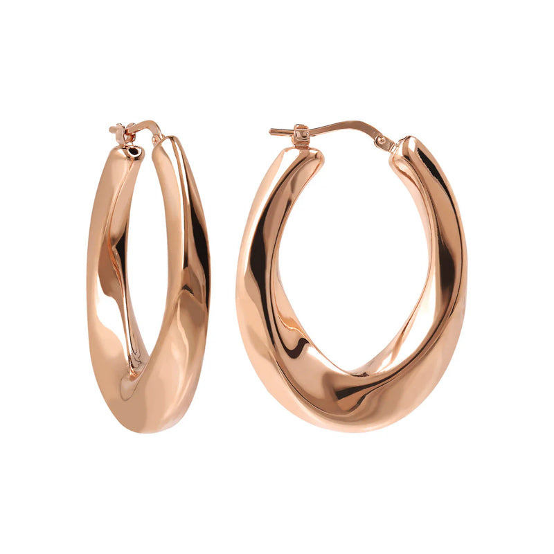 Orecchini Gioiello Cerchio Rosé Ritorti Spessi Bronzallure WSBZ02044.R