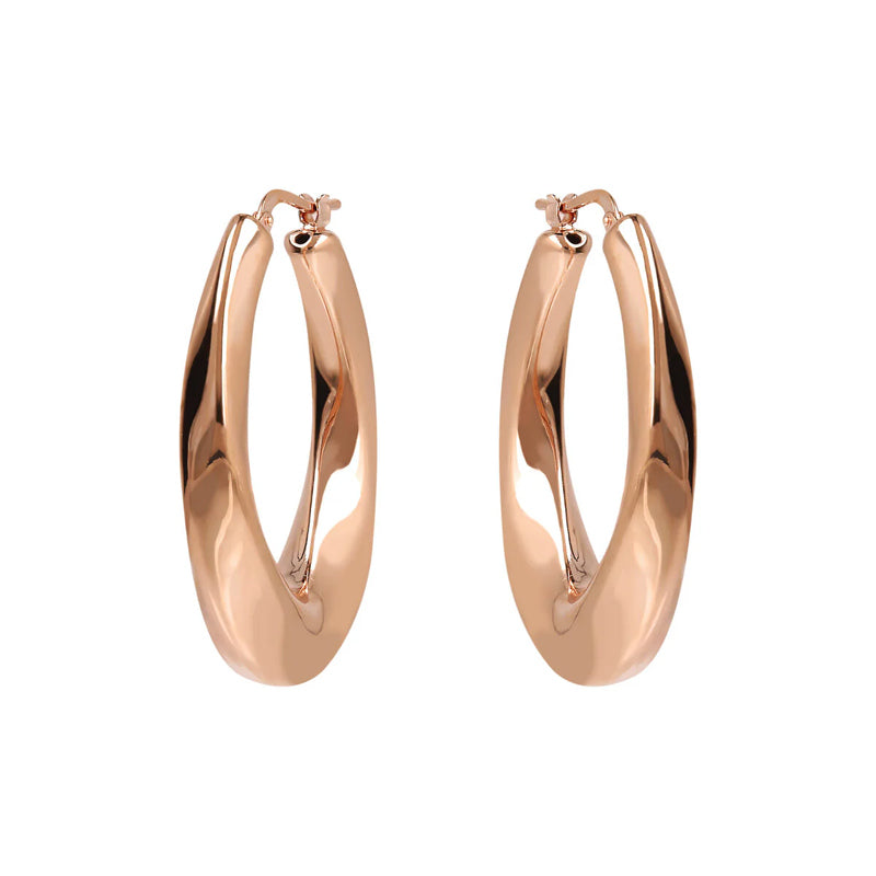 Orecchini Gioiello Cerchio Rosé Ritorti Spessi Bronzallure WSBZ02044.R